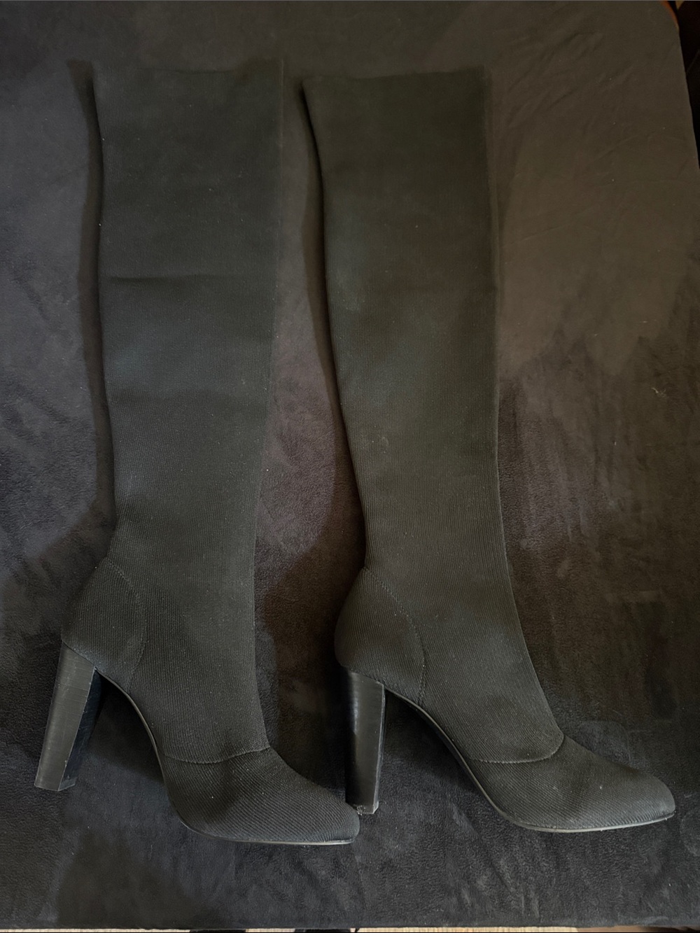 Charles By Charles David Black Over-the-Knee Stretch Block Heel Boots WORN ONCE